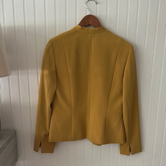 Kasper Yellow Mustard Minimalist Design Blazer sz M - Picture 14 of 15